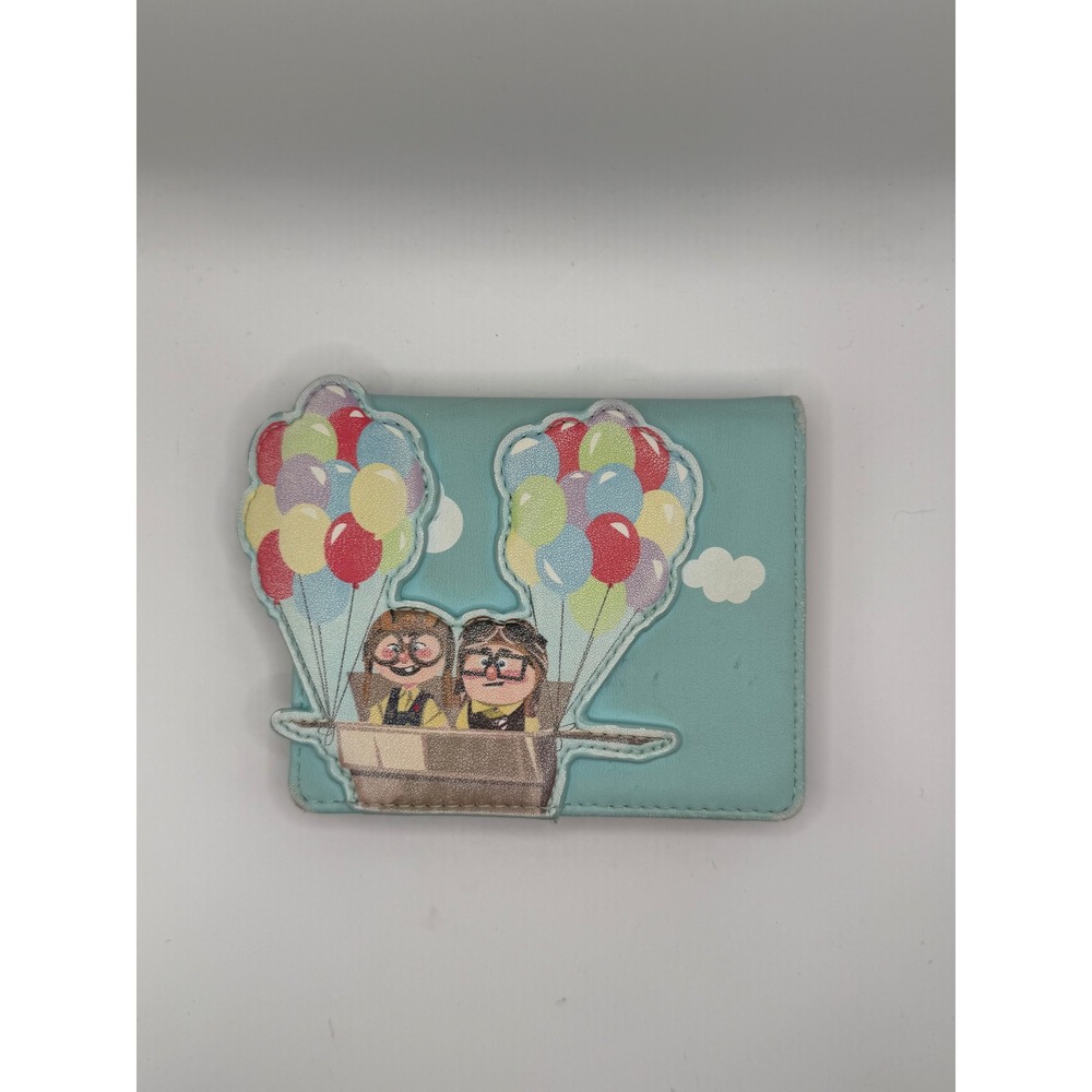Loungefly Teal Balloon Adventure Bifold Wallet with Multicolor Appliqué